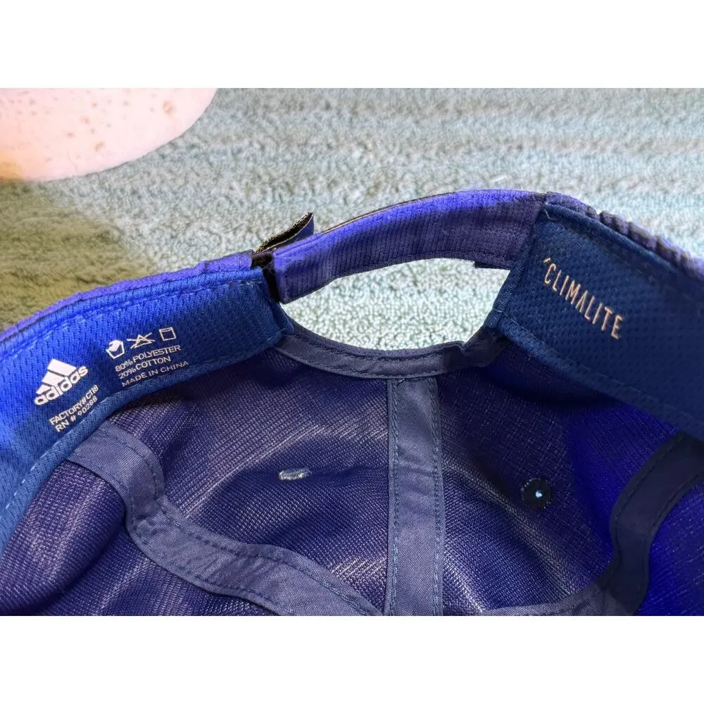 New Adidas Youth Blue / Black Climalite Baseball hat adjustable closure